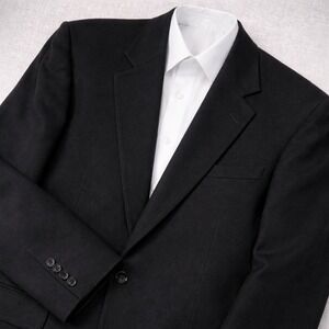 VTG Y2K Stafford 100% Camel Hair Blazer Men 48R Black USA Made Sport Coat Office